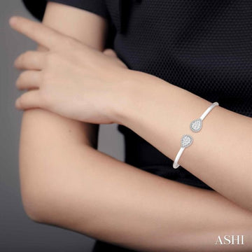 Pear Shape Lovebright Essential Cuff Open Diamond Bangle